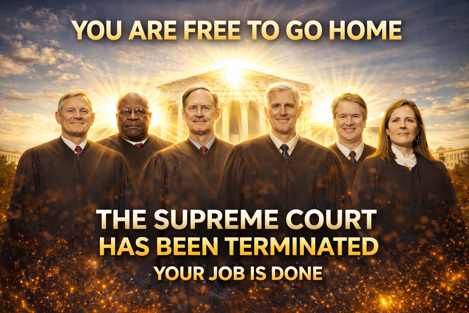 A speculative poster arguing that concentrated judicial power should be ended or radically reduced.