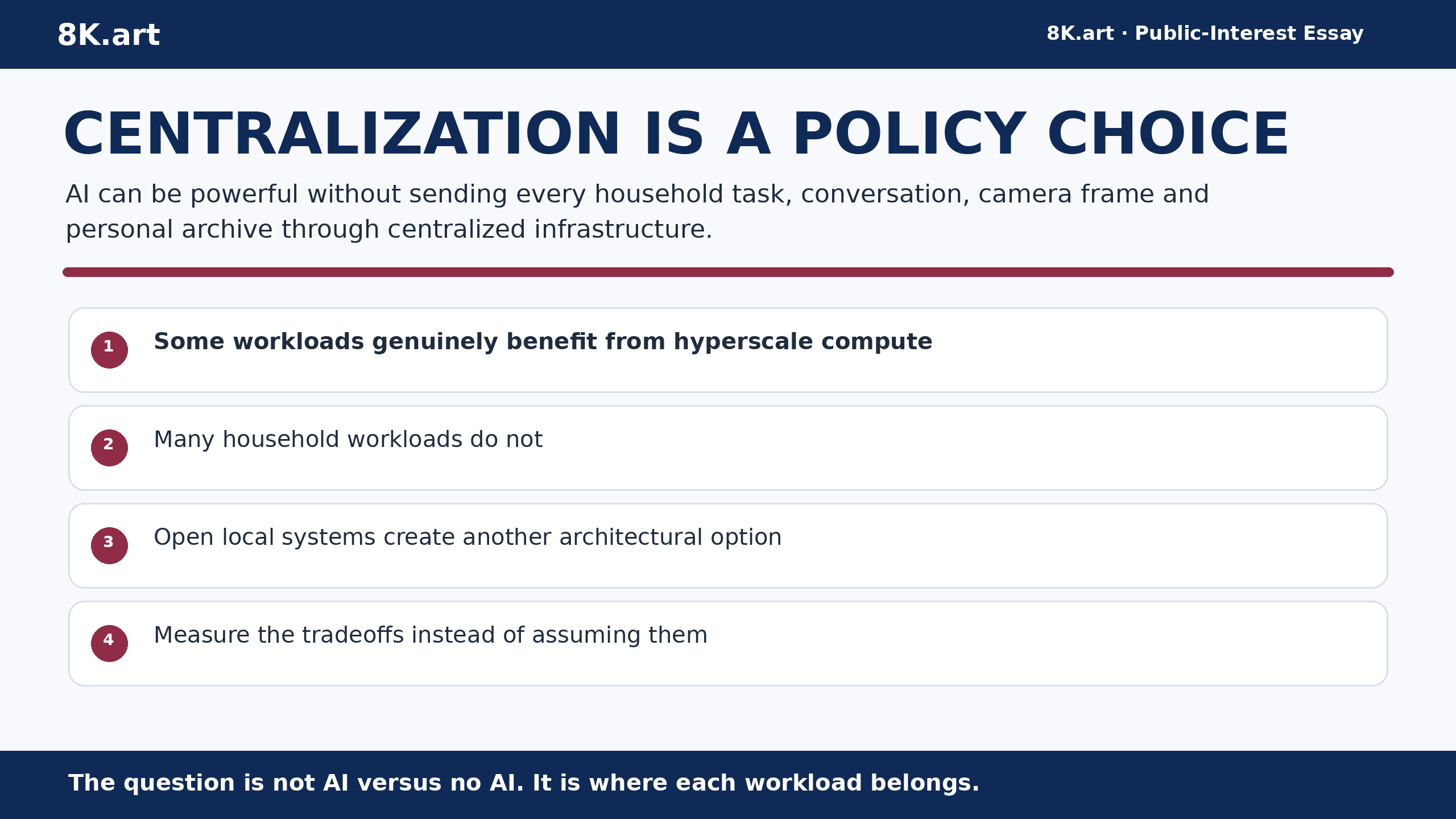 CENTRALIZATION IS A POLICY CHOICE
