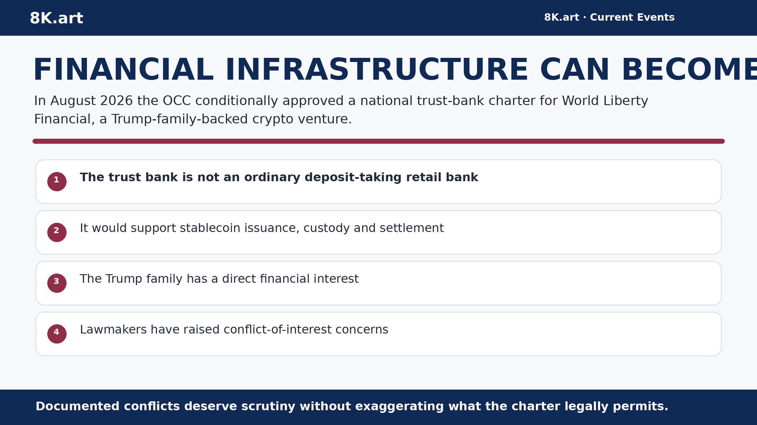 FINANCIAL INFRASTRUCTURE CAN BECOME POLITICAL INFRASTRUCTURE